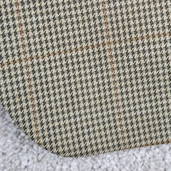 VTG Chaps Ralph Lauren Silk Wool Blazer Mens 42S Green Houndstooth Pane Jacket - Picture 2 of 16